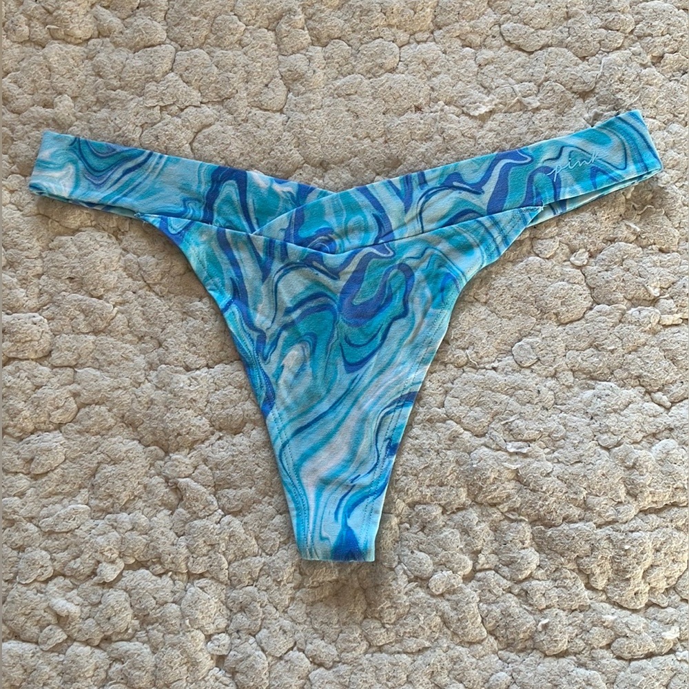 PINK Victoria’s Secret blue marble swirl thong